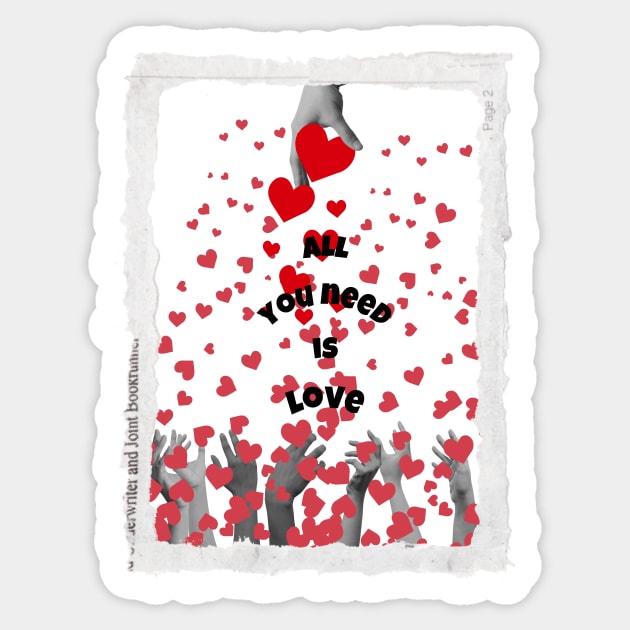 All You Need Is Love, A Romantic Collage Sticker by Amourist